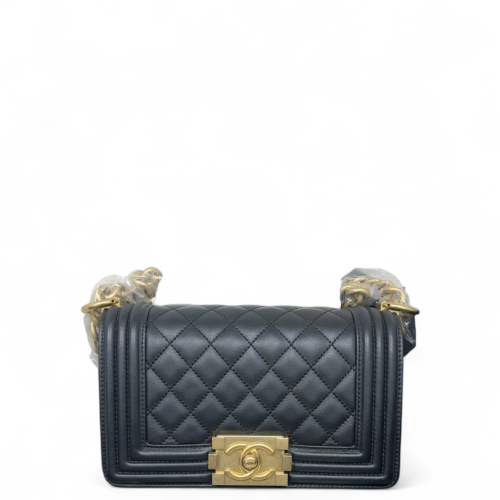 Chanel Quilted Mini Boy Flap Grained Calfskin Black