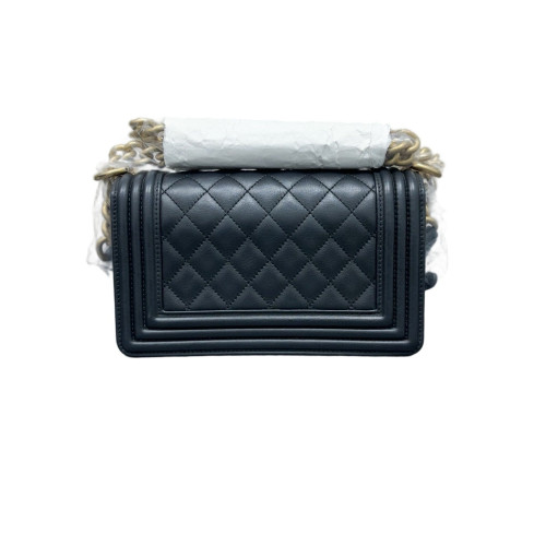 Chanel Quilted Mini Boy Flap Grained Calfskin Black