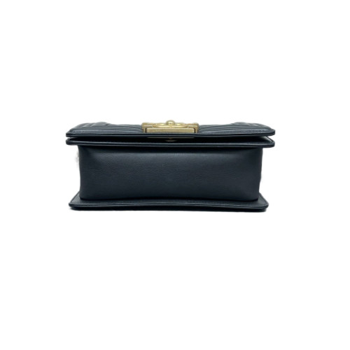 Chanel Quilted Mini Boy Flap Grained Calfskin Black