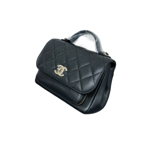Chanel Quilted Small Business Affinity Flap Grained Calfskin Black