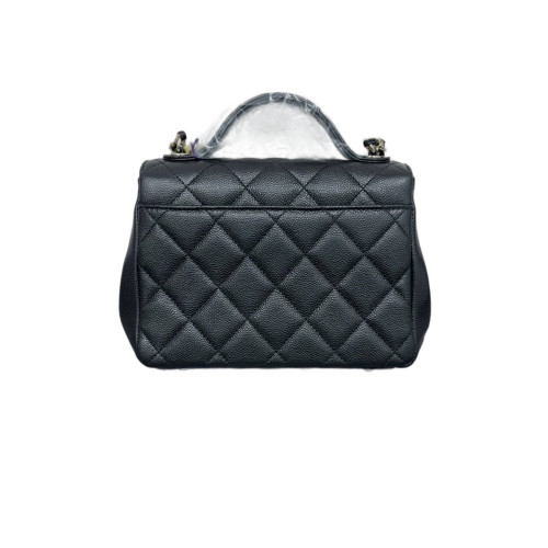 Chanel Quilted Small Business Affinity Flap Grained Calfskin Black