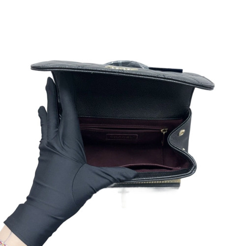 Chanel Quilted Small Business Affinity Flap Grained Calfskin Black