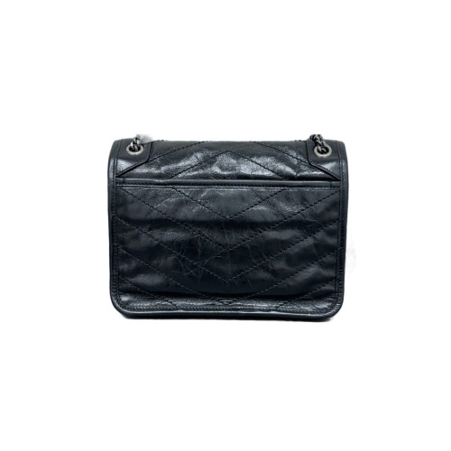 Yves Saint Laurent Baby Niki Chain Pull Up Leather Black