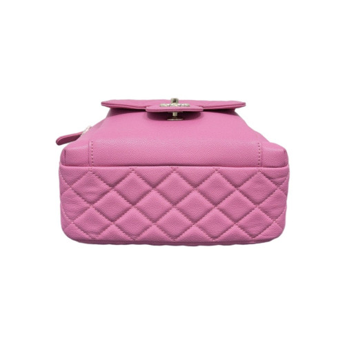Chanel Quilted Small CC Day Backpack Grained Calfskin Pink