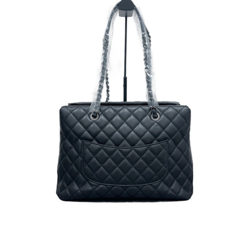 Chanel Quilted Tote Bag Grained Calfskin Black Chanel Quilted Tote Bag Grained Calfskin Black