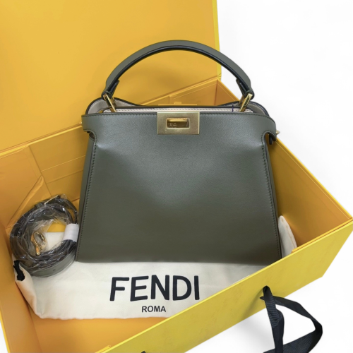 Fendi Peekaboo I See U Small Calfskin Dark Green