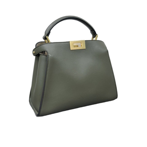 Fendi Peekaboo I See U Small Calfskin Dark Green