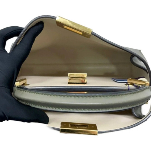 Fendi Peekaboo I See U Small Calfskin Dark Green