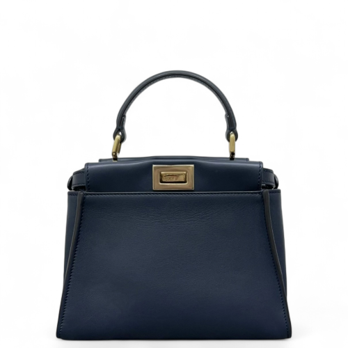 Fendi Peekaboo Mini Calfskin Navy Black
