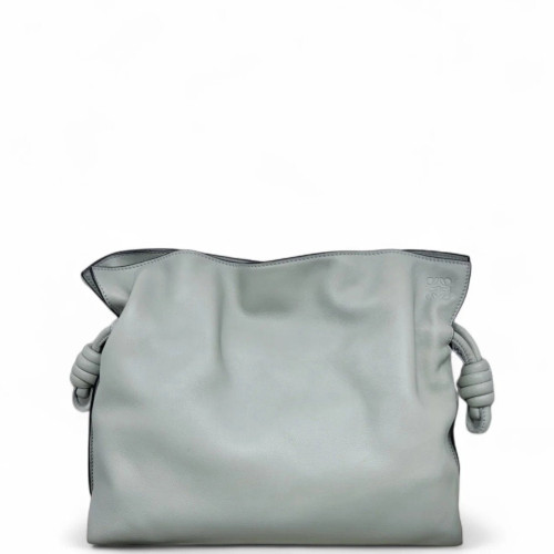 Loewe Medium Flamenco Knot Clutch Anagram Debossed Calfskin Grey