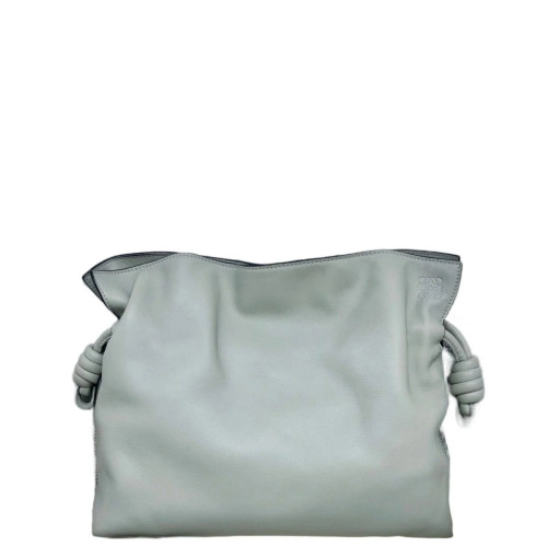 Loewe Medium Flamenco Knot Clutch Anagram Debossed Calfskin Grey