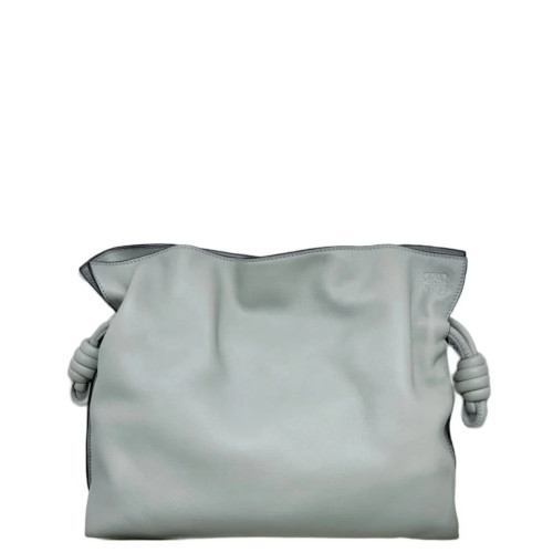 Loewe Medium Flamenco Knot Clutch Anagram Debossed Calfskin Grey