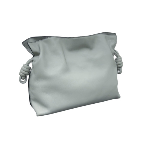 Loewe Medium Flamenco Knot Clutch Anagram Debossed Calfskin Grey