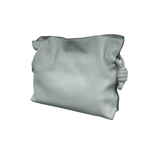 Loewe Medium Flamenco Knot Clutch Anagram Debossed Calfskin Grey