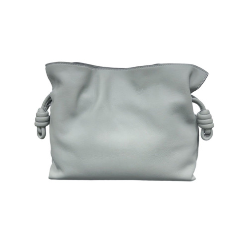 Loewe Medium Flamenco Knot Clutch Anagram Debossed Calfskin Grey