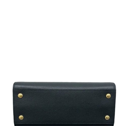 Burberry Mini Two Handle Title Tote Grained Calfskin Black