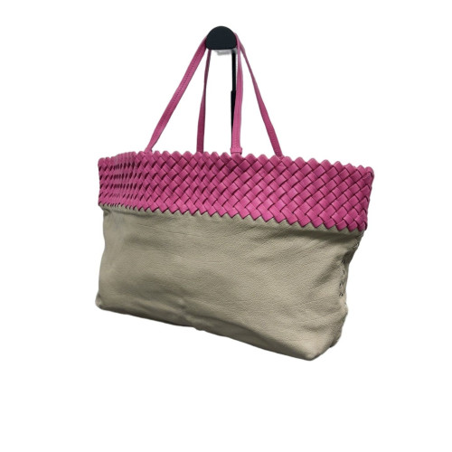 Bottega Veneta Tote Bag Calfskin Intrecciato Beige Rose