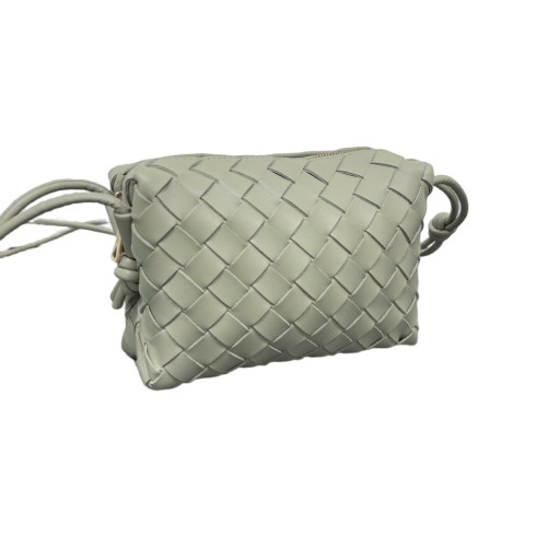 Bottega Veneta Loop Top Handle Camera Bag Lambskin Intrecciato Light Green