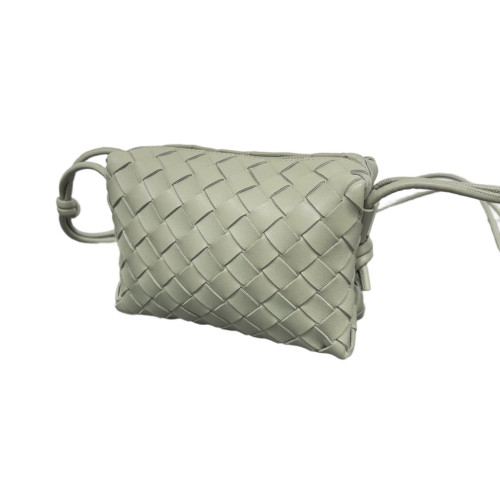 Bottega Veneta Loop Top Handle Camera Bag Lambskin Intrecciato Light Green