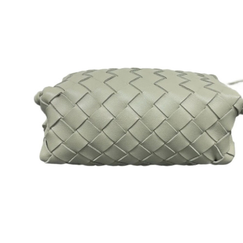 Bottega Veneta Loop Top Handle Camera Bag Lambskin Intrecciato Light Green