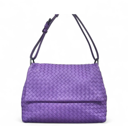 Bottega Veneta Shoulder Bag Calfskin Intrecciato Purple