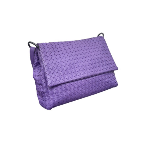 Bottega Veneta Shoulder Bag Calfskin Intrecciato Purple
