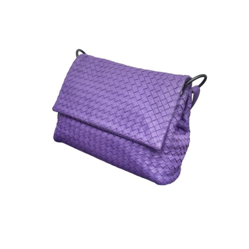 Bottega Veneta Shoulder Bag Calfskin Intrecciato Purple
