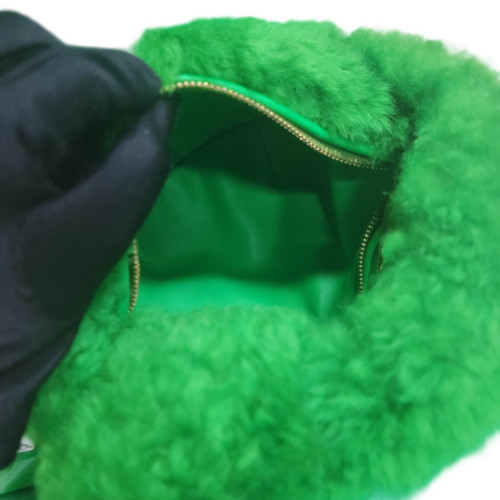 Bottega Veneta Mini Jodie Faux Fur Green
