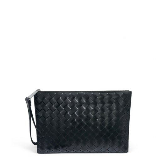 Bottega Veneta Bill Pouch Calfskin Intrecciato Black