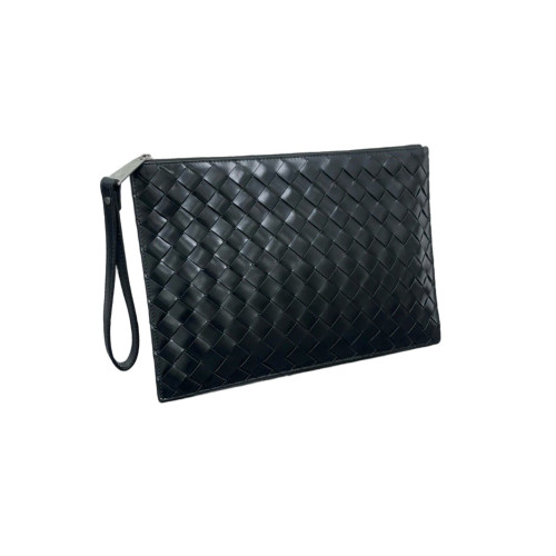 Bottega Veneta Bill Pouch Calfskin Intrecciato Black