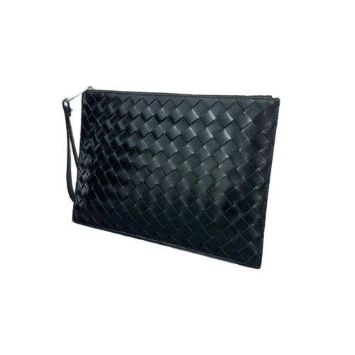 Bottega Veneta Bill Pouch Calfskin Intrecciato Black