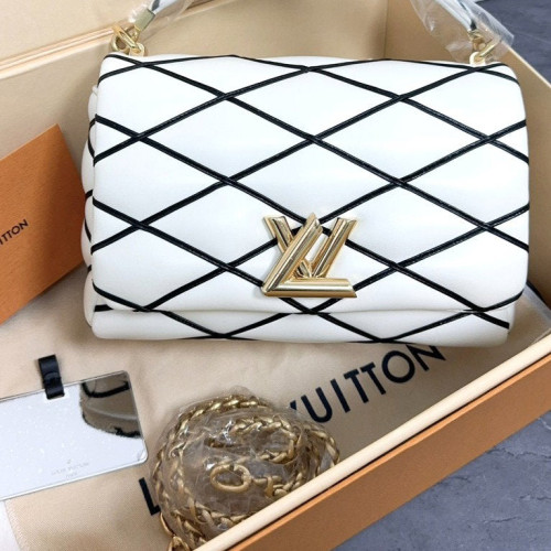 Louis Vuitton Top Handle Go-14 MM Calfskin Black White