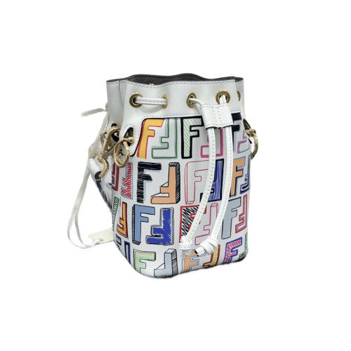 Fendi Mini Mon Tresor Bucket Calfskin White