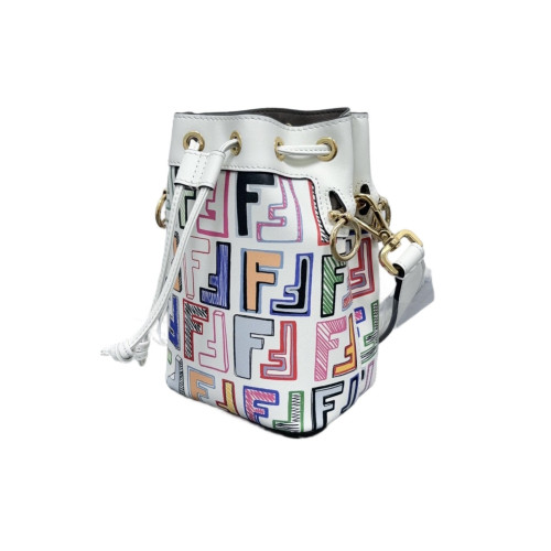 Fendi Mini Mon Tresor Bucket Calfskin White
