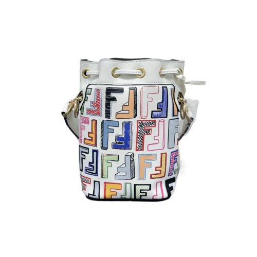 Fendi Mini Mon Tresor Bucket Calfskin White