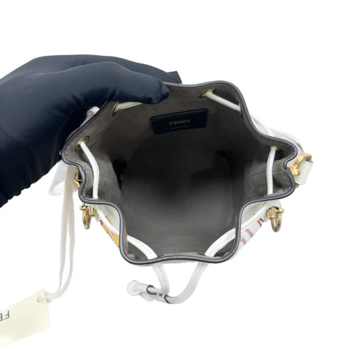 Fendi Mini Mon Tresor Bucket Calfskin White
