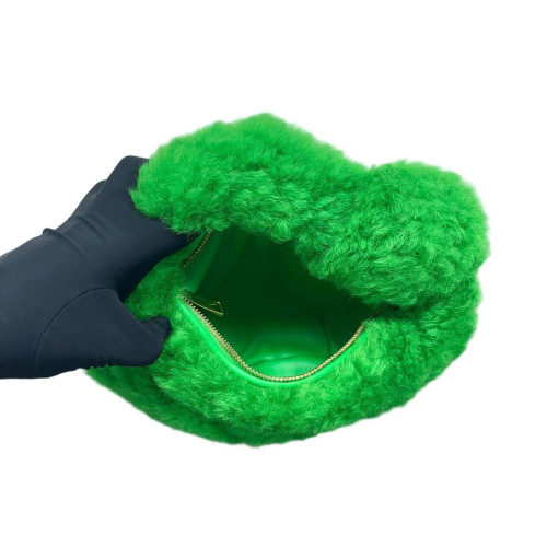 Bottega Veneta Mini Jodie Faux Fur Green