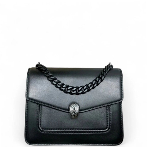 Bvlgari Flap Bag Calfskin Black