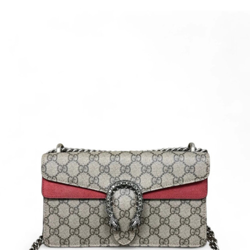 Gucci Small Dionysus GG Supreme Monogram Beige Red Brown Gucci Small Dionysus GG Supreme Monogram Beige Red Brown