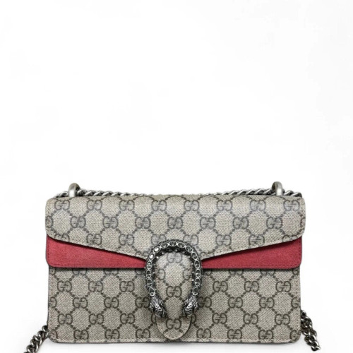 Gucci Small Dionysus GG Supreme Monogram Beige Red Brown Gucci Small Dionysus GG Supreme Monogram Beige Red Brown