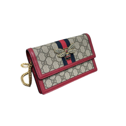 Gucci Mini Queen Margaret Broadway Shoulder Bag GG Supreme Monogram Beige Red Blue Gucci Mini Queen Margaret Broadway Shoulder Bag GG Supreme Monogram Beige Red Blue