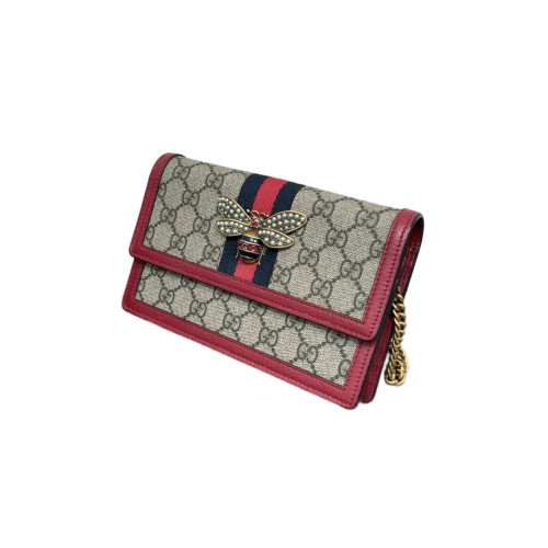 Gucci Mini Queen Margaret Broadway Shoulder Bag GG Supreme Monogram Beige Red Blue Gucci Mini Queen Margaret Broadway Shoulder Bag GG Supreme Monogram Beige Red Blue