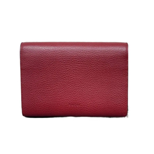 Gucci Mini Dionysus Chain Wallet Grained Calfskin Red