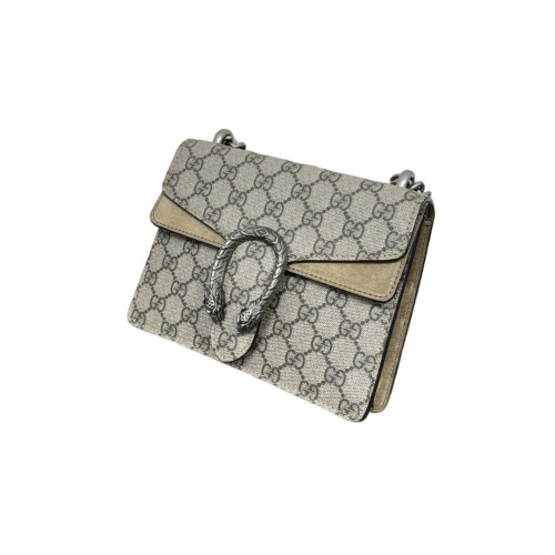 Gucci Small Dionysus GG Supreme Monogram Suede Camel Brown Beige