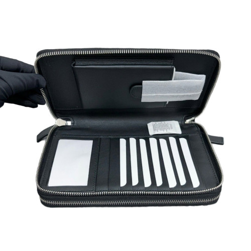 Gucci Top Handle Continental Wallet Guccissima Microguccissima Black