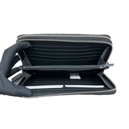 Gucci Top Handle Continental Wallet Guccissima Microguccissima Black