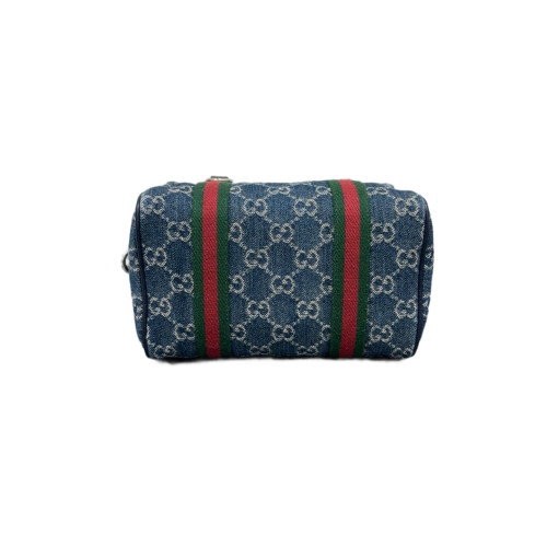 Gucci Boston Bag Denim Blue Red Green