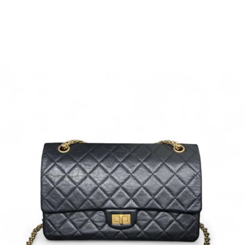 Chanel Quilted 2.55 226 Reissue Double Flap Calfskin Black Chanel Quilted 2.55 226 Reissue Double Flap Calfskin Black