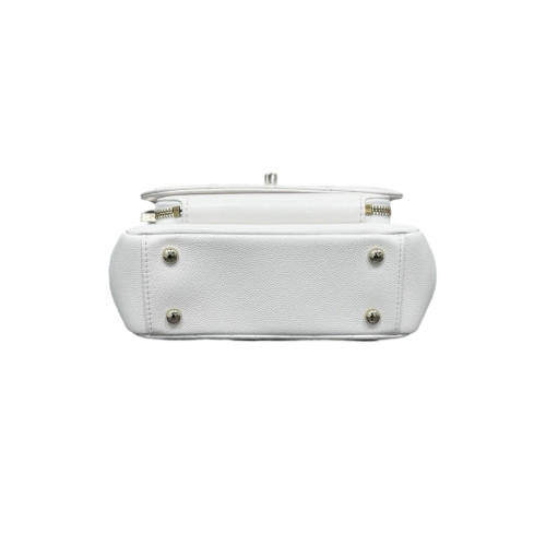 Chanel Quilted Small Business Affinity Flap Grained Calfskin White