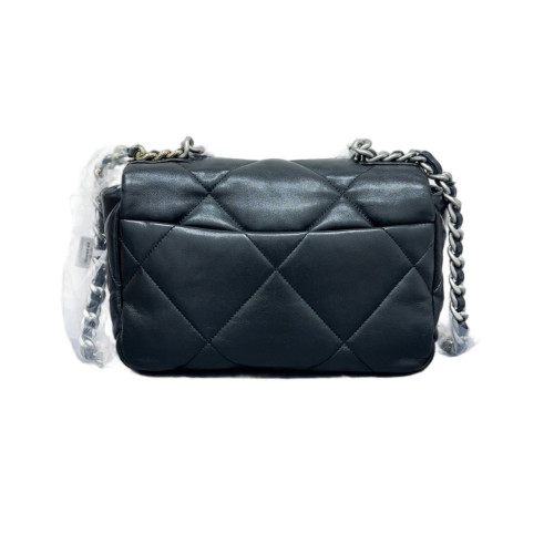 Chanel Quilted Small 19 Flag Lambskin Black